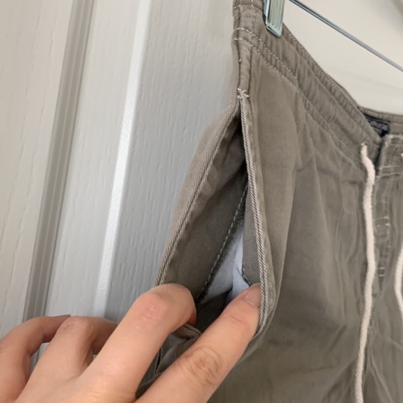 AMERICAN EAGLE Olive Green 100% Cotton Drawstring 3.5” Inseam Shorts Size 4 - Picture 10 of 16